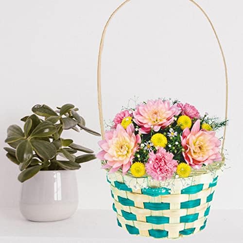 Mihota Candy Gift Box Twoven Flower Fruit Basket Wooden: 6pcs Cestas de arranjo floral com alças cestas de armazenamento de frutas