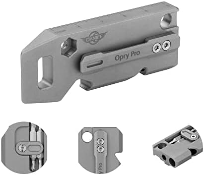 Oknife Opry Pro Titanium Ferramenta multifuncional com faca de utilidade retrátil OTACLE EDC, Faca de Razor de abridor de caixas, ferramenta multifuncional com cortador de correia