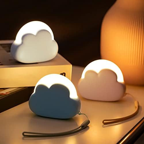Smalibal Night Light 4 engrenagens, lâmpada fofa de nuvem, recarregável USB com lâmpada noturna de cordão, lâmpada de viveiro de led de ledu
