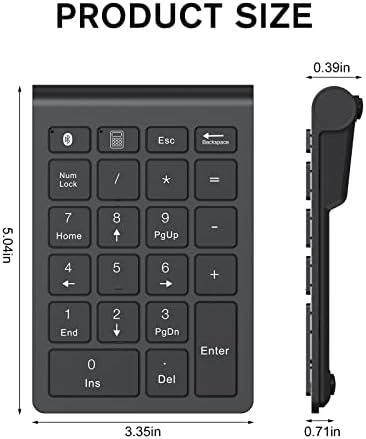 Cimetech Bluetooth Numeric Keypad, bloco de números sem fio de 22 mantimentos para entrada de dados, número de contabilidade financeira portátil multifuncional, extensões de teclado compatíveis com laptop/desktop