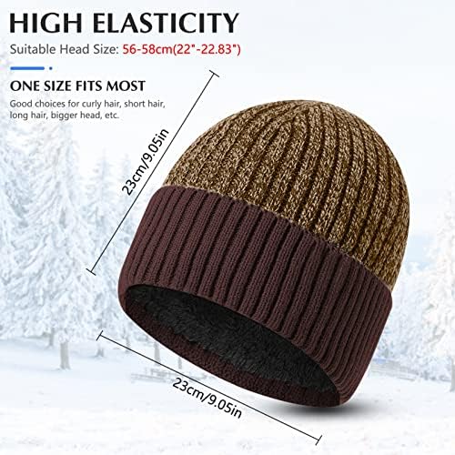 Giramento de inverno Arquumi para homens e mulheres, boné de malha espessada, boné de gorro de malha térmica para o inverno