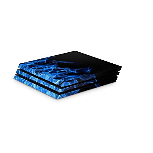 Zoomhitskins PS4 Pro Skin, compatível com PlayStation 4 Pro, Blue Flames Black Neon Fire, 1 PS4 Pro Console Skin, Fácil