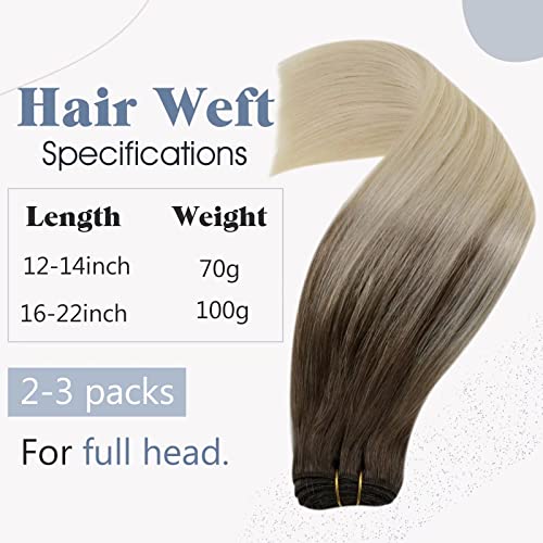 【Salve mais】 Easyouth One Pack Pack Weft Haf Hair Human Human e um clipe de pacote em extensões de cabelo humano colorido ombre marrom #8/60 16 polegadas