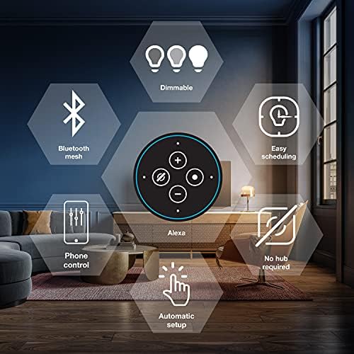 Sylvania Bluetooth Mesh liderada lâmpada inteligente, um toque configurado, A19 60W equivalente, e26, branco macio, trabalha apenas com Alexa - 2 PK