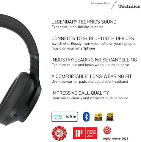 Fones de ouvido de cancelamento de ruído sem fio técnicos, fones de ouvido Bluetooth de alta fidelidade com conectividade