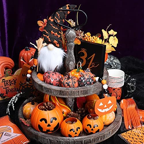 14 PCs Halloween Triered Bandey Decoration Conjunto de Halloween Farmhouse Decor, incluindo Grusificações de Grusificações