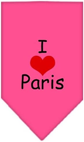 Mirage Pet Products I Heart Paris Prinha Bandana para animais de estimação, rosa grande e brilhante