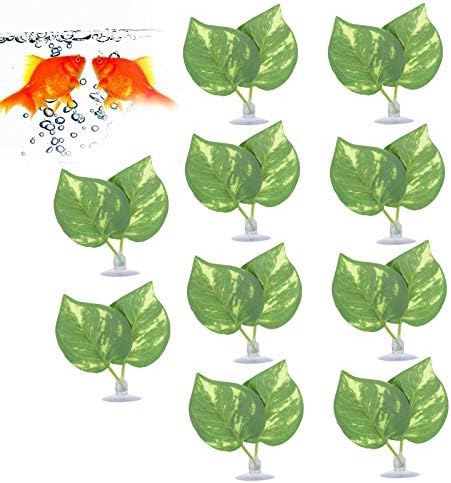 Yonglijc 10 pacote betta peixe folha folhas, simulação realista de ambiente de crescimento natural Perfeita desova e criação