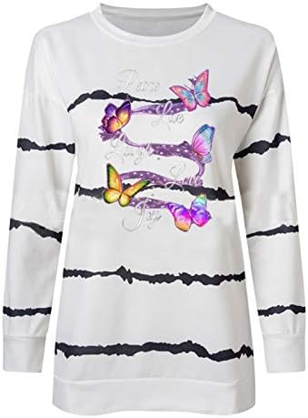 Womens 2022 Fall Fashion Tops de manga longa Camisetas da tripulante da tripula