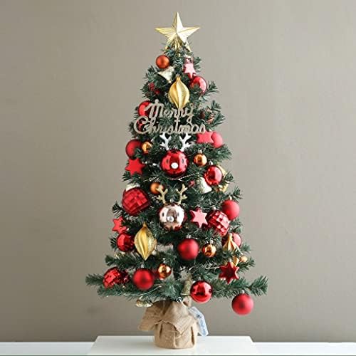 Fifor 37,4 /95cm Treça de Natal, mini pinheiro artificial de pinheiro com luzes e ornamentos LED, para decoração de férias internas