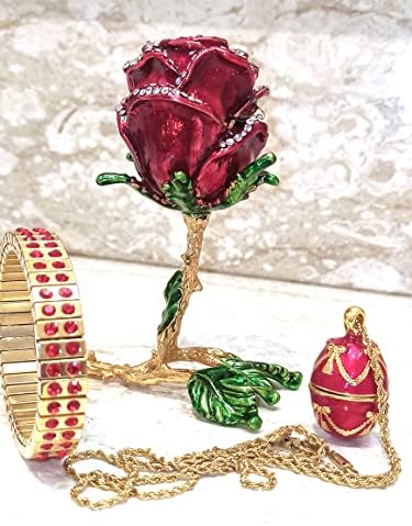 Pierre Lorren Jewellery Designer 7ct Presente luxuoso para mulheres Fabergé ovo Romano Romanov Rose Gold Ring Box Proposta 5ct Made e Faberge Colarte Locket
