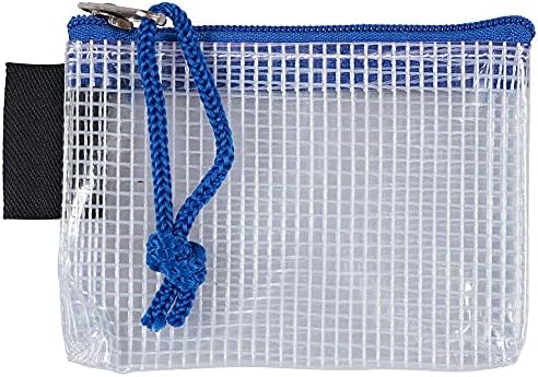 Jam Paper Mesh Zipper bolsas - tamanhos variados - azul - 3/pacote