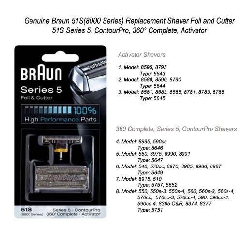 Braun 8000 Activator Combi-Pack Foil and CutterBlock Substituting Peças para os modelos de Razor de ativador de Braun 8595 e 8585