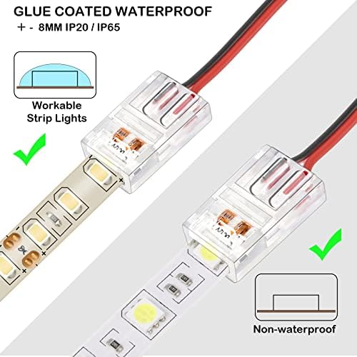 40 peças conectores de faixa de luz LED RGB LED sem soldado Adaptador sem soldado Extensão do Terminal de LED à prova d'água