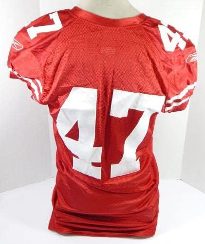 2010 SAN FRANCISCO 49ers 47 Jogo emitiu camisa vermelha 46 DP28817 - Jerseys usados ​​na NFL não assinada