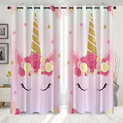 YourAll Unicorn Room Curtain Cortun Curtain Cortin