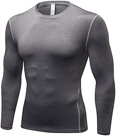 Camisas de compressão para homens casuais de manga longa esportes ao ar livre Top Running Treino Athletic Tshirt Gym