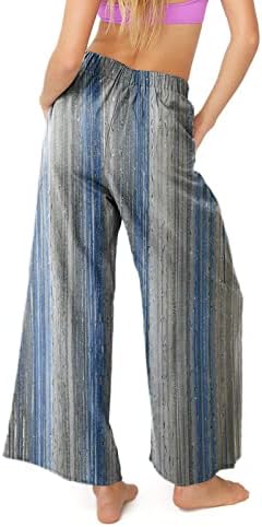 Womens Summer Summer Vintage Linho de algodão largo Pontas de cordão de altas cinto Alta cintura