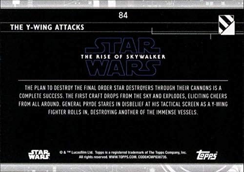 2020 Topps Star Wars The Rise of Skywalker Série 2#84 O cartão de negociação de ataques Y-Wing