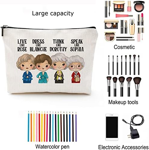 Golden Inspired Girls MakeUp Bag Show de TV Merchandise Gifts Cosmetics Bag Bag de viagem ao vivo como Rose como Blanche