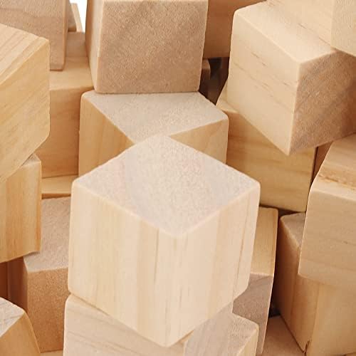 Lexinin 400 PCs 1 polegada pequenos cubos de madeira, blocos de madeira inacabados naturais, cubos de madeira quadrada em branco