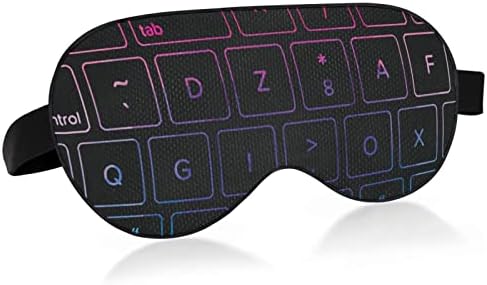 Máscara de olho do sono unissex Geek-Rainbow-teclado noite máscara de dormir confortável