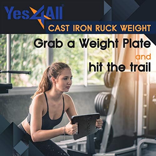 Yes4All Plate Ruck Iron Ruck, placa ponderada para ruking, balanços, agachamento, treinamento de força, exercícios de fitness