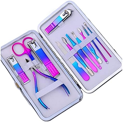 Fulnes Scissors Defina Definir dobramento colorido aço inoxidável acne agulha colher de orelha de unhas Clipper Multifunção