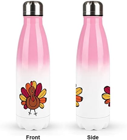 Linda Turquia de Ação de Graças 17oz Sport Water Bottle Stainless Acele A vácuo em forma de cola isolada Flash esportivo