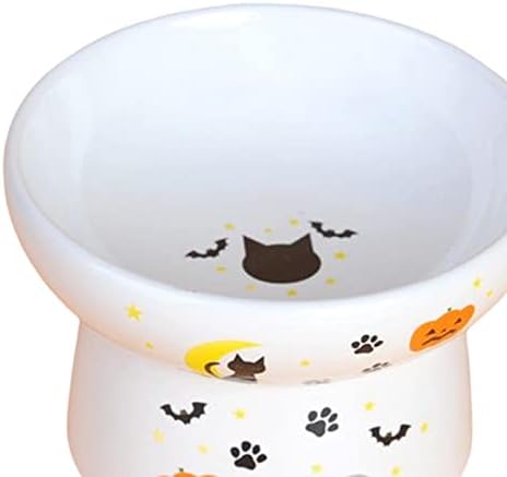 Fakeme Pet Alimentador de animais de estimação Cerâmica sem deslizamento Slip Snack Bowl Recipiente de comida elevada Tigela