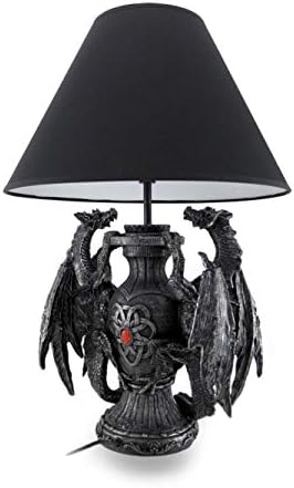 Zeckos Gothic Guardians of Light Medieval Dragons Table Lamp