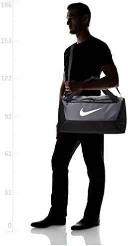 Nike Brasilia Small Duffel-9.0, preto/preto/branco, um tamanho