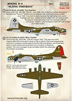 Decalque para o avião Boeing B-17 Flying Fortress, Parte 1 1/48 Print Scale 48-115