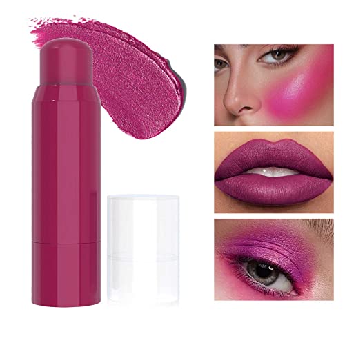 Xiahium LED LIP Gloss 3in1 Blushs Batom Eye Shadow Universal Makeup Stick 6 Color Powder Blusher Batom Eye Shadow Universal Lipstick