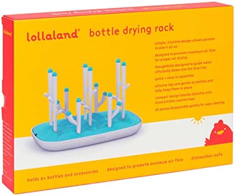 Lollaland - rack de secagem de garrafas de bebê | Rack de secagem para acessórios para bebês | Rack de garrafa de economia de espaço
