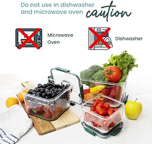 Contêineres de armazenamento de frutas DMagazi para geladeira | 3 Defina os recipientes de armazenamento de frutas e vegetais para organizar