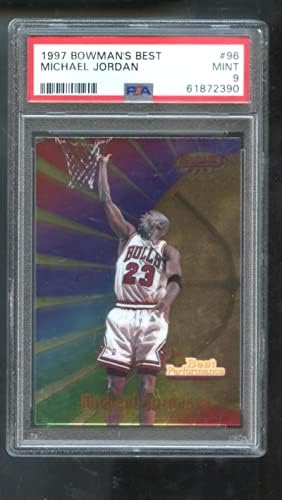 1997-98 Best #96 de Bowman Michael Jordan Performance PSA 9 Cartão de basquete classificado NBA 97-98 1997-1998 Bowmans Chicago Bulls