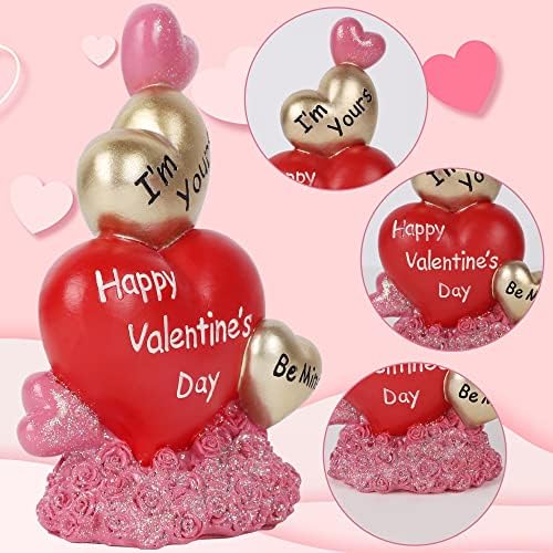 Dr.Dudu Decorações de mesa do Dia dos Namorados, resina Red Hearts Tabel Figurines, Romântico Decoração Feliz dos Namorados