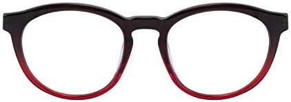 Hyperx Spectre Stealth - Eyewear de jogos, óculos de bloqueio de luz azul, proteção UV, moldura de acetato, templos de aço inoxidável, lentes cristalinas, bolsa de microfibra, estojo rígido - vermelho redondo pequeno vermelho