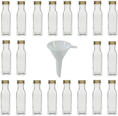 Viva Haushaltswaren - 20 mini garrafas de vidro com tops de parafusos 100 ml para preenchimento auto -preenchido.