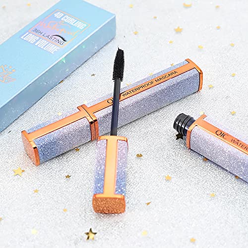 Zitiany 4D Starry Sky Silk Fiber Lash Rímel preto preto à prova d'água à prova d'água, longa duração de olhos naturais de beleza maquiagem de beleza