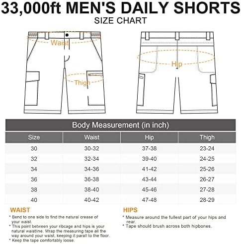 33.000 pés Mens Classic-Fit 9 Shorts Quick Dry Golf Short