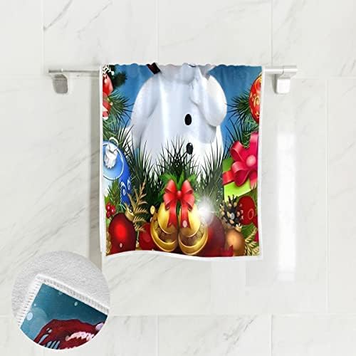Alaza Boneca de neve fofa árvore de Natal Towel Yoga Ginásio Toalhas de spa de algodão Spa absorvente multiuso para banheiro decoração de casa de hotel de cozinha Conjunto de decoração de casa 15x30 polegadas