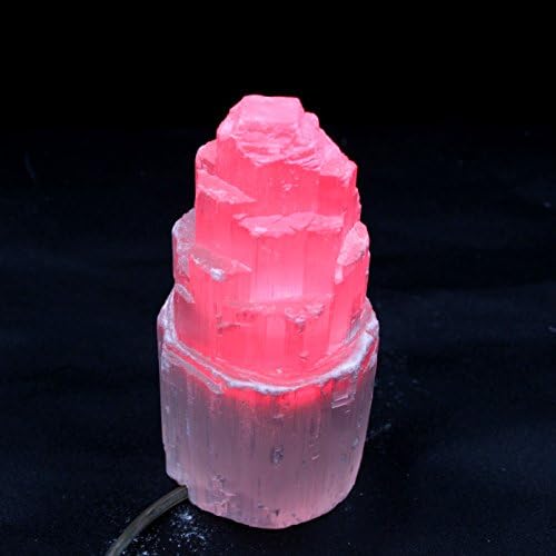Lâmpadas de arranha -céus da torre de selenita - Reiki - Chakra - Lâmpada de cristal de gesso de cura de cura de cristal