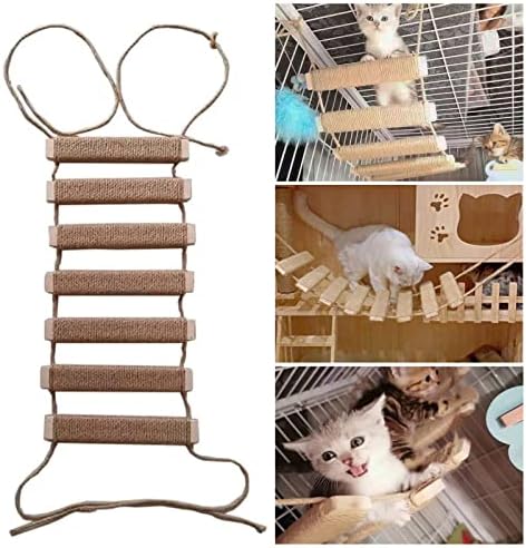 Zyzmh gato corda corda corda escada gato brinquedo gato escalada escada gato moldura quadro de corda escada de gato acessórios