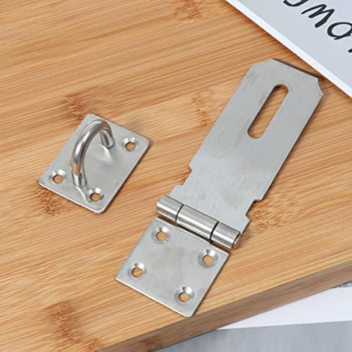Doitool 3pcs 4 trava cadeado inoxidável para fixar o fechamento de gabinete de polegada portão de prata por porta de prata hasp aço