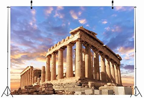 BELECO 5x3ft Fabric Ancient Greek Photography Beddrop Parthenon Temple em Acrópole em Atenas Grécia Cenários para Mitologia