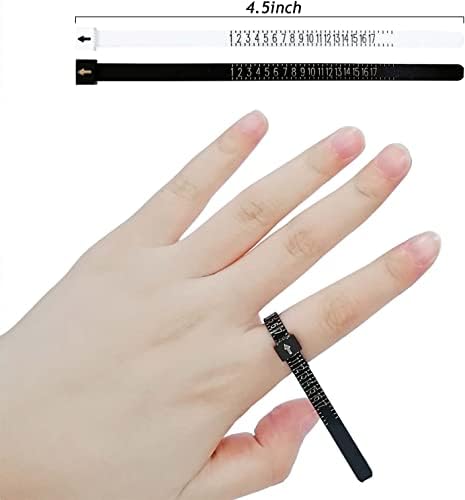 Sizer de anel 2PCS Conjunto de medição reutilizável Medida de tamanho de dedo Ferramentas de jóias de jóias 1-17 USA Tamanho