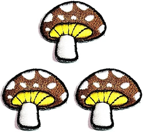 Kleenplus 3pcs. Mini remendos de cogumelos marrons magia cogumelos mágicos Adesivo de desenho animado de desenho animado