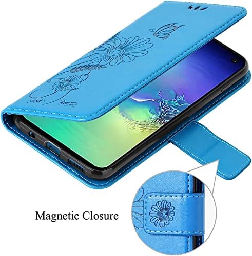 Capa de capa do telefone da carteira de couro Kazineer para Samsung Galaxy S10E, com slots de suporte para cartão de bloqueio RFID